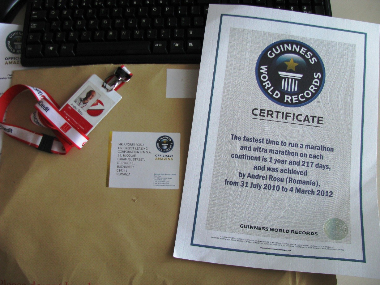 Certificat Guinness Book
